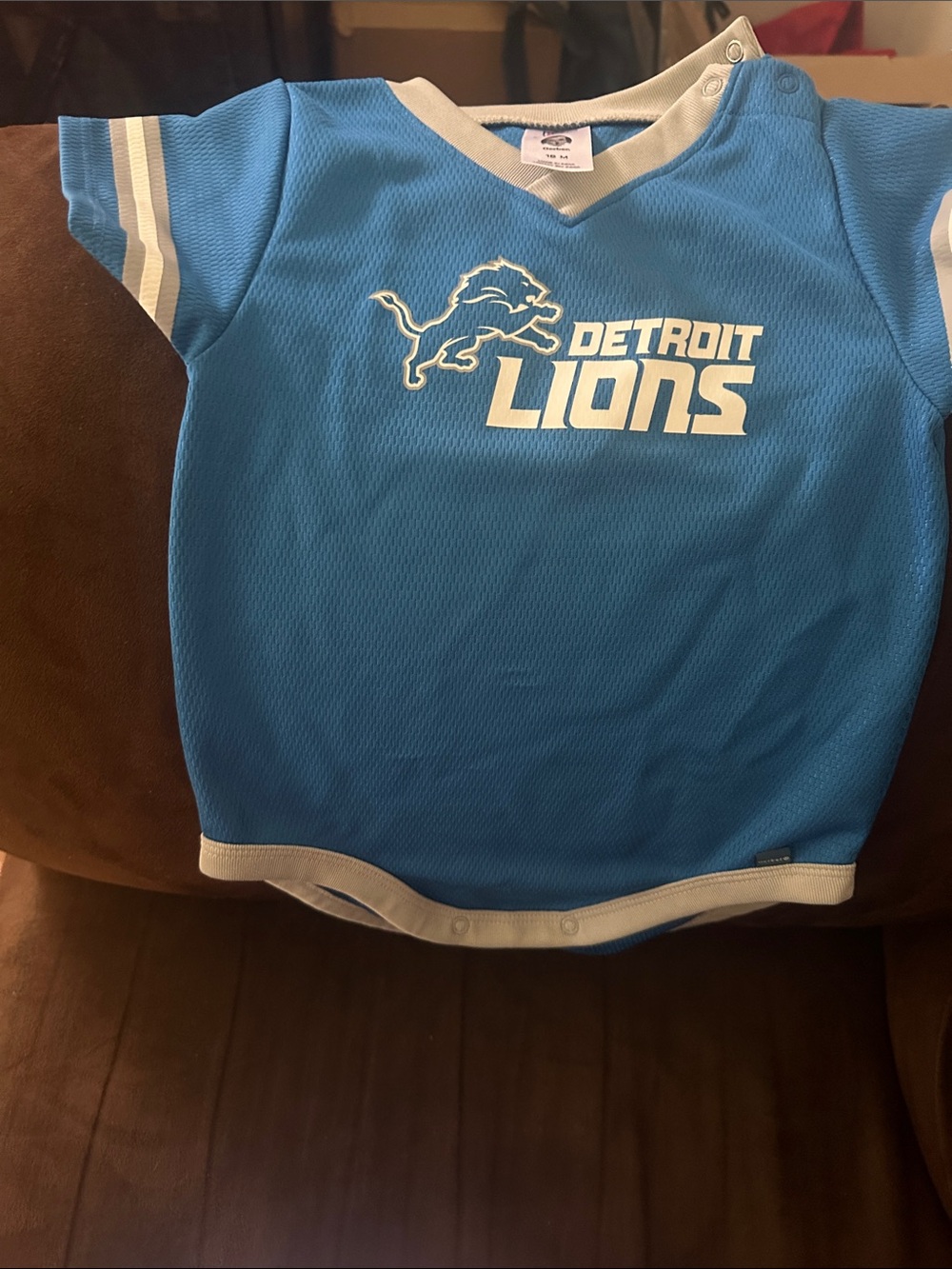 NFL Youth Detroit Lions Light Blue V-Neck Jersey Bodysuit